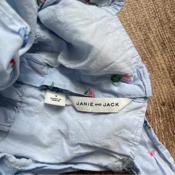 Janie and Jack Floral Ruffle Sleeve Dress Peek A Blue Floral Size Small - Picture 3 of 4